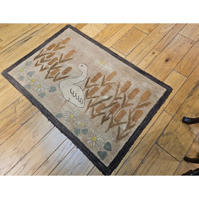Early 20th Century Hooked Rug Rug For Sale - Image 4 of 12