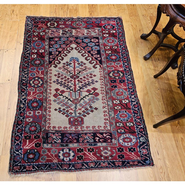 Antique Turkish Prayer Village Rug, Hand-Knotted Tree of Life Design, 3' x 5' For Sale - Image 14 of 14