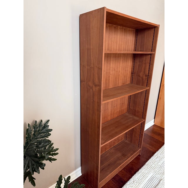 Vintage 1950s Mid Century MCM Adjustable Walnut Bookcase For Sale In Houston - Image 6 of 6
