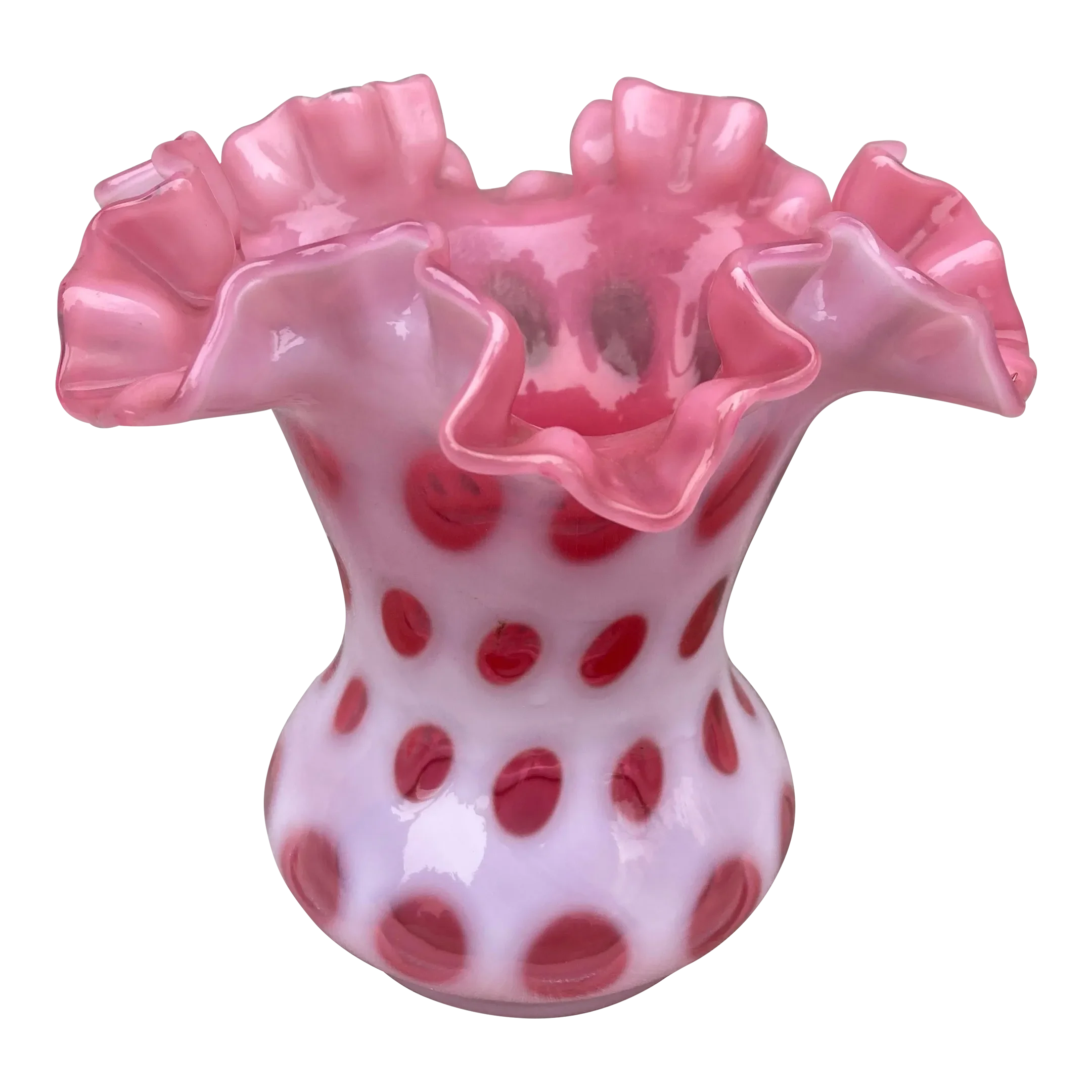 花瓶・フラワースタンド VINTAGE FENTON COIN DOT BOWL 花瓶・フラワースタンド VINTAGE FENTON COIN DOT BOWL 花瓶