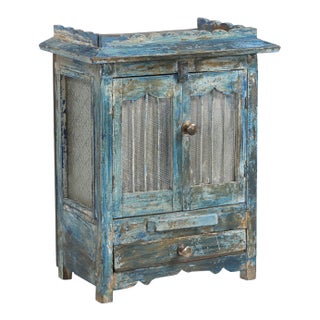 Vintage Indian Painted Small Cabinet For Sale