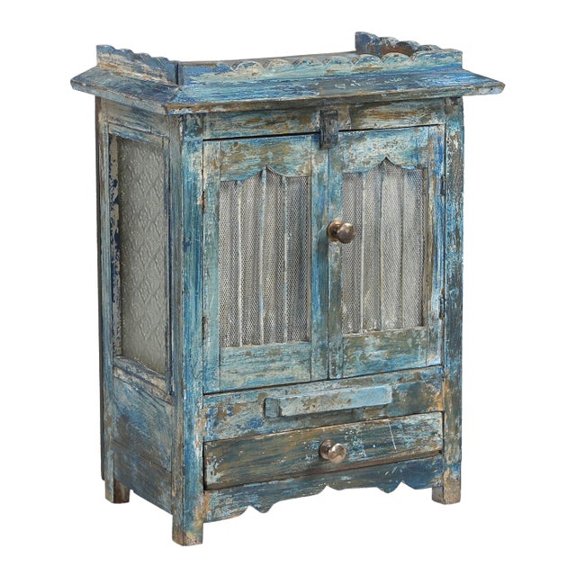Vintage Indian Painted Small Cabinet For Sale