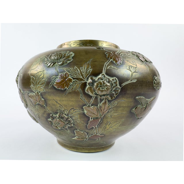 Metal Late 19th Century French Indochinese Patinated Metal Cache-Pot For Sale - Image 7 of 12