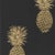 Sanderson Pineapple Royale Wallpaper in Graphite/Gold For Sale
