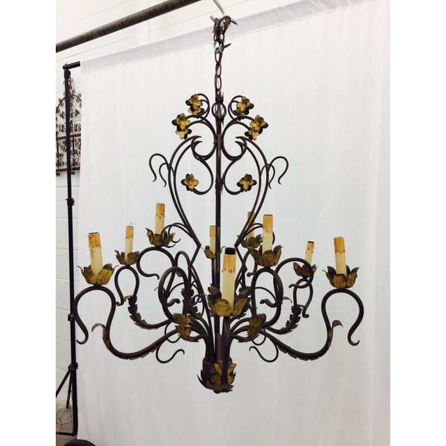 Antique Hand Wrought Iron Tole Chandelier Chairish