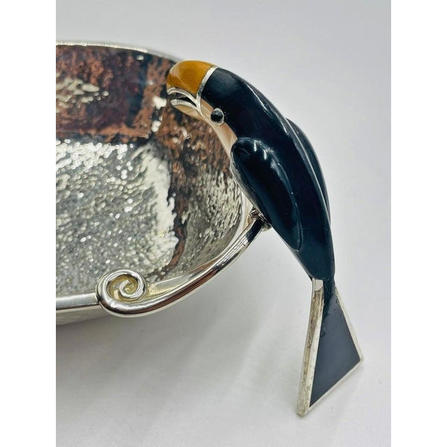 Emilia Castillo Silver-Plate Molcajete/Serving Bowl With Toucan, Mexico 1980s For Sale - Image 15 of 18