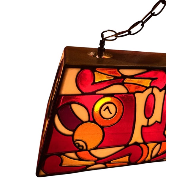 Yellow Vintage Resin/Plastic Pool Table Light For Sale - Image 8 of 12