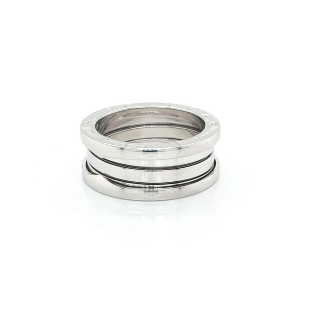 Contemporary Mid 20th Century Bvlgari B.zero1 Three-Band Ring in 18k White Gold w/Cert Size 7.5 / EU 56 For Sale - Image 3 of 9