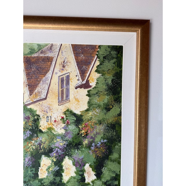 Green 1980s Fred Dettmann (1945–2022) German-American Impressionist European Cottage Landscape Oil on Masonite Painting For Sale - Image 8 of 13