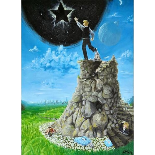 This beautiful original artwork entitled "Bowie Life" was realized by the Italian artist EMPHI in 2018. Oil paint on...