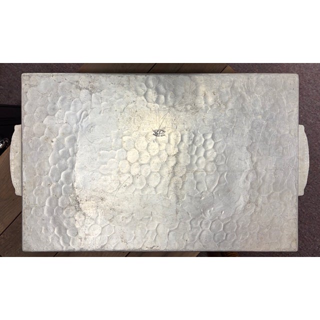 Everlast Mid Century Everlasting Hand Forged Aluminum Tray With Handles, Signed For Sale - Image 4 of 5