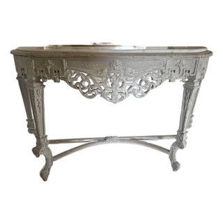 Antique French Console Table With Marple Top For Sale
