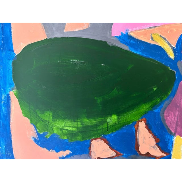 Abstract “No. 1001” by Erik Sulander, signed, on wood board, Unframed. Inspired by Robert Motherwell.