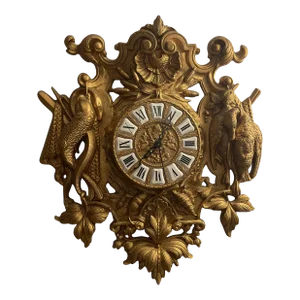 European Gold Bronze Hunt Trophy Clock