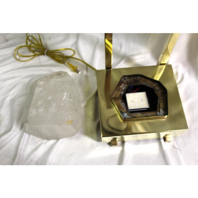 Mid-Century/Modern Rock Crystal Lamp Hi-polished Brass . LED base For Sale - Image 13 of 18