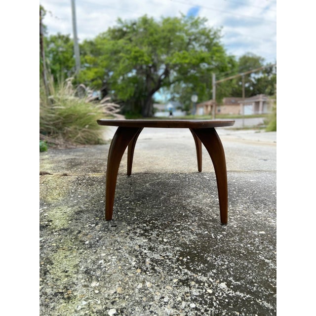 Coffee Heywood Wakefield Style Petite Coffee Table | Tabletop Shape For Sale - Image 8 of 12