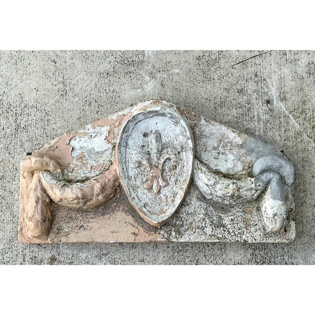 Vintage Cement Fleur-De-Lis Architectural Fragment For Sale In West Palm - Image 6 of 12