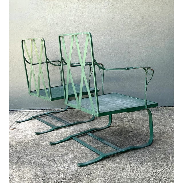 Vintage Sculptural Iron Springer Lounge Chairs - A Pair For Sale - Image 14 of 16