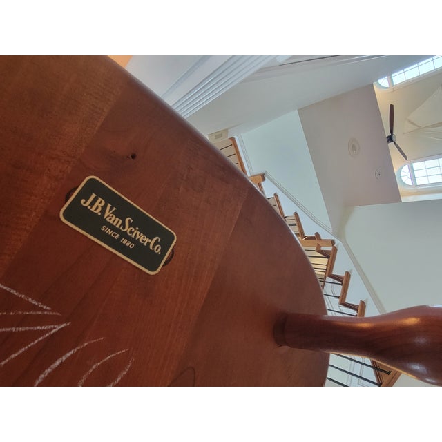 1971 Pennsylvania House Solid Cherry Dining Table & 6 Windsor Chairs (Van Sciver Retailer) For Sale - Image 12 of 18