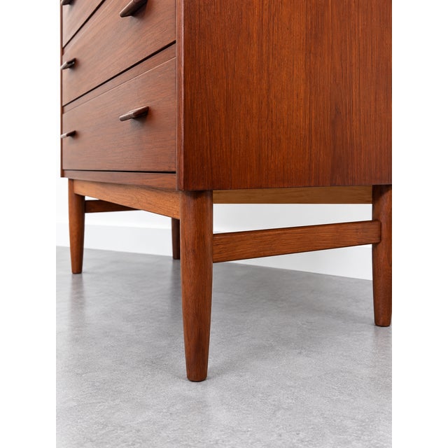 2000 - 2009 Danish Teak High Chest of Drawers attributed to Poul Volther, Denmark, 1960s attributed to Poul M. Volther for Børge Mogensen For Sale - Image 5 of 6