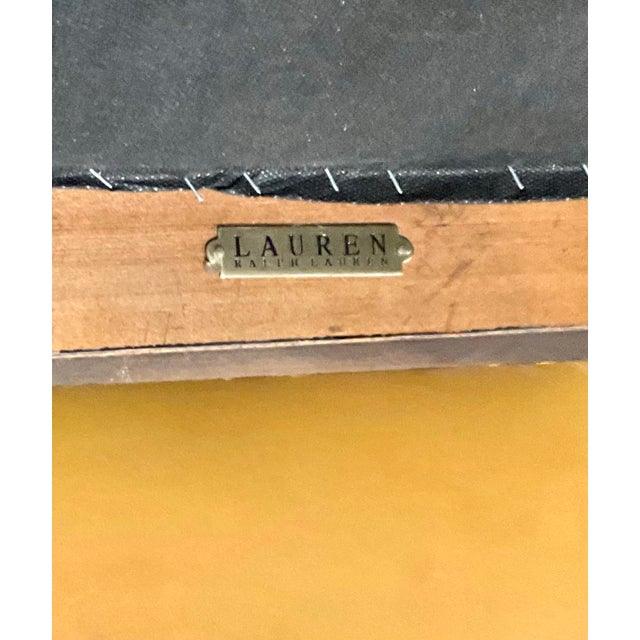 Late 20th Century Ralph Lauren French Louis XVI Painted Accent Chairs Mustard Yellow Leather With Nailhead Trim- Set of 2 For Sale In Los Angeles - Image 6 of 7