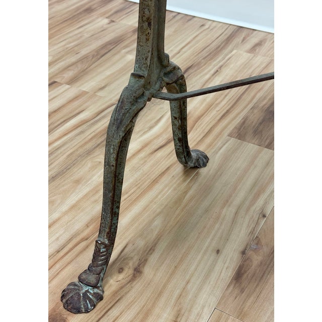 Antique French Style Marble Top Cast Iron Bistro Table For Sale - Image 16 of 16