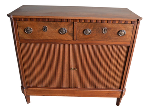 Antique Sideboard in Mahogany with Tambour Doors, 1800s