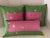 Contemporary Set of 3 Pink & Green Silk Polka Dot Pillows For Sale - Image 3 of 10