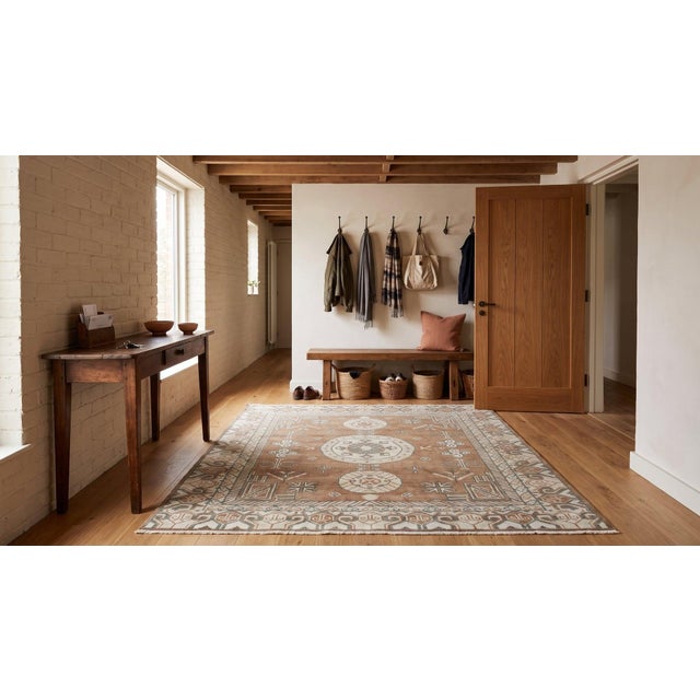 6x9 Brown Hand-Knotted Wool Triple Medallion Classic Traditional Carpet Rug For Sale - Image 11 of 12