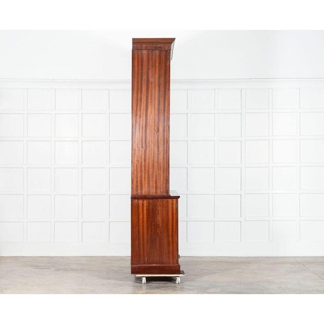 Brown Monumental Irish Georgian Mahogany Glazed Bookcase, 1810 For Sale - Image 8 of 14