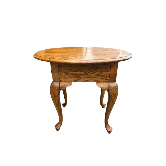 Broyhill Broyhill Lenoir House Round End Table With Ball-and-Claw Feet For Sale - Image 4 of 10