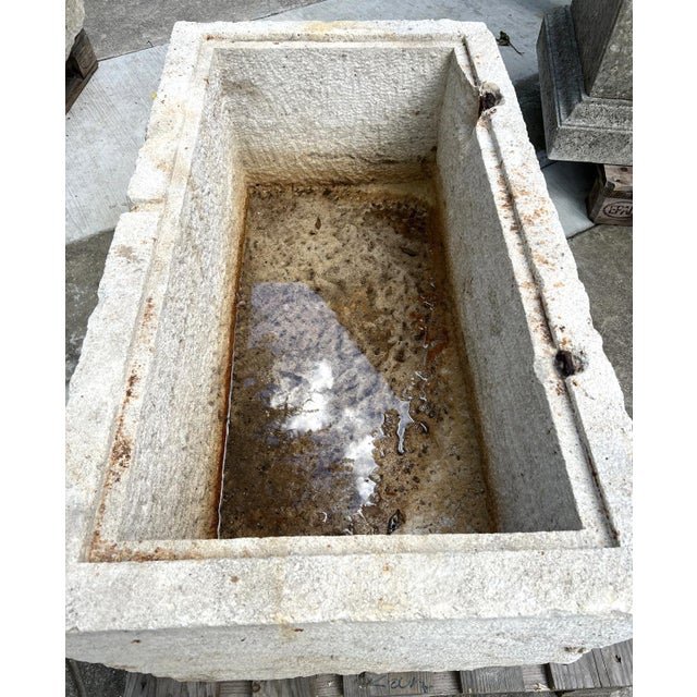 French Country 19th Century French Limestone Trough With Recessed Interior Molding For Sale - Image 3 of 10