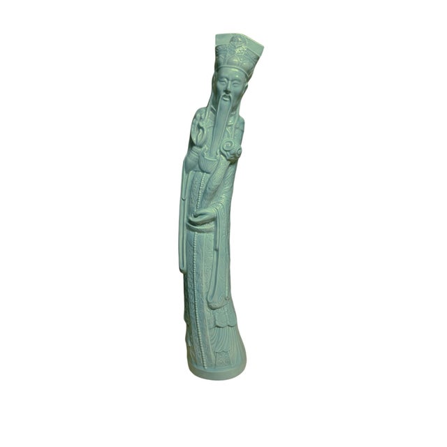 Vintage Asian Emperor & Empress Statues, a Pair For Sale In Dallas - Image 6 of 10