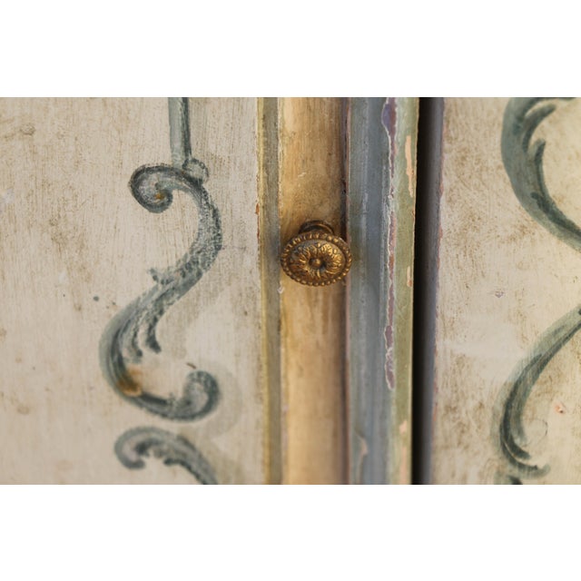 Vintage Hand-Painted Faux Marble Sideboard Buffet Cabinet | Italian Provincial Style | C. 1940s For Sale - Image 4 of 18