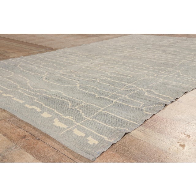 Silver Contemporary Turkish Moroccan Rug, 06'05 X 10'00 For Sale - Image 8 of 10