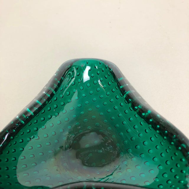 Green Murano Glass Bullicante Ashtray, Italy, 1970s For Sale - Image 10 of 15