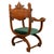 Antique Renaissance Revival Carved Walnut Green Man Savonarola Chair Circa 1890 For Sale - Image 4 of 17