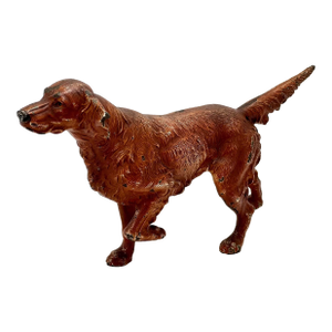 Large Size & Hard to Find Vintage 1930s Irish Setter Cast Iron Dog Doorstop by Hubley Manufacturing Co.