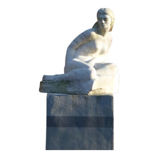 1990s Carrara Marble Sculpture Classical Female Nude, Perfect for Outdoor Garden Area For Sale