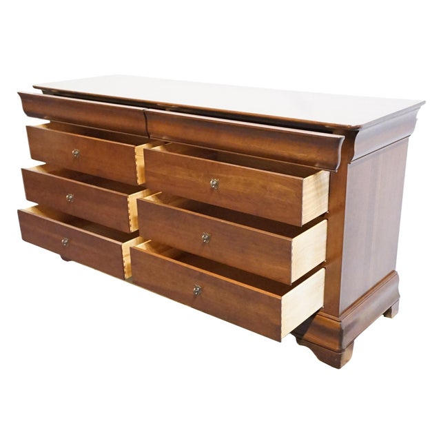 Durham Furniture Chambord Collection Solid Cherry Contemporary Traditional Style 69" Double Dresser For Sale In Kansas City - Image 6 of 13