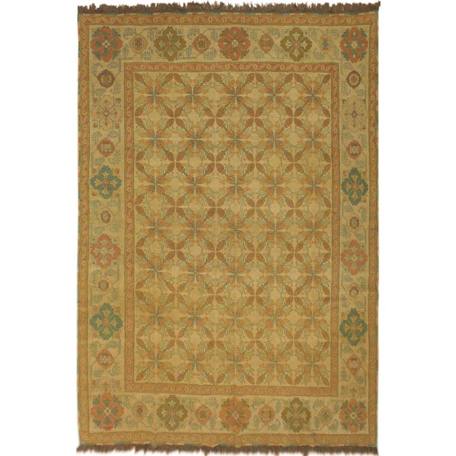 Tribal Soumak Beige/Brown Wool Rug - 7'6'' X 10'3'' For Sale - Image 10 of 10
