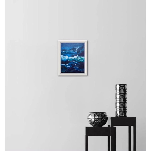 Abstract Modern Impressionist Seascape Blue Waters For Sale - Image 3 of 12
