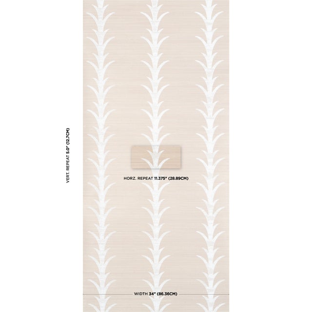 This pattern is a stylized stripe based on a classic acanthus motif. Elegant and airy, the design is printed on a sisal...
