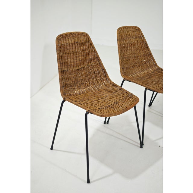 Vintage Basket Wicker Chairs by Legler for Bonacina Italia, 1950s, Set of 4 For Sale - Image 12 of 13