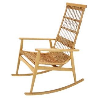 Mid-Century Rattan Rocking Chairs, 1960s For Sale