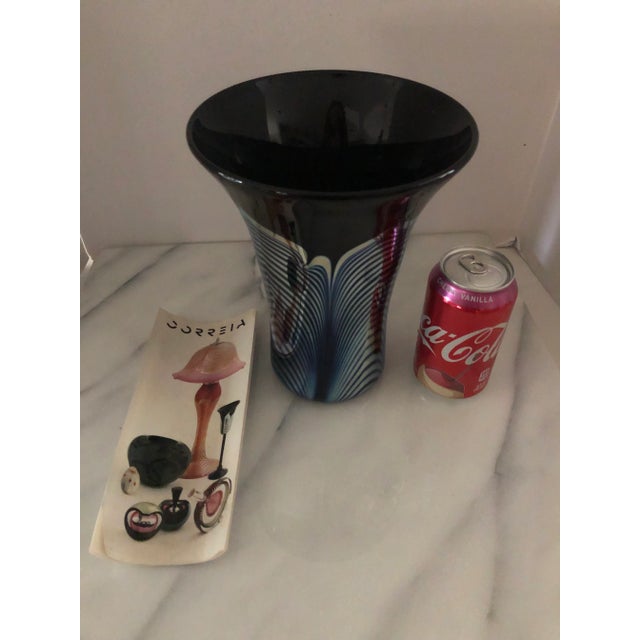 Glass 1980s Correa Studios Iridescent Flared Vase For Sale - Image 7 of 13