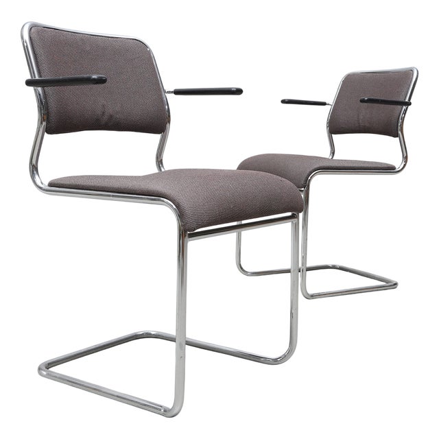Vintage Steel Tube Chairs from NKR Tranas, 1980s, Set of 2 For Sale