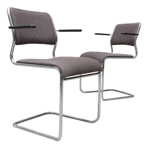 Vintage Steel Tube Chairs from NKR Tranas, 1980s, Set of 2