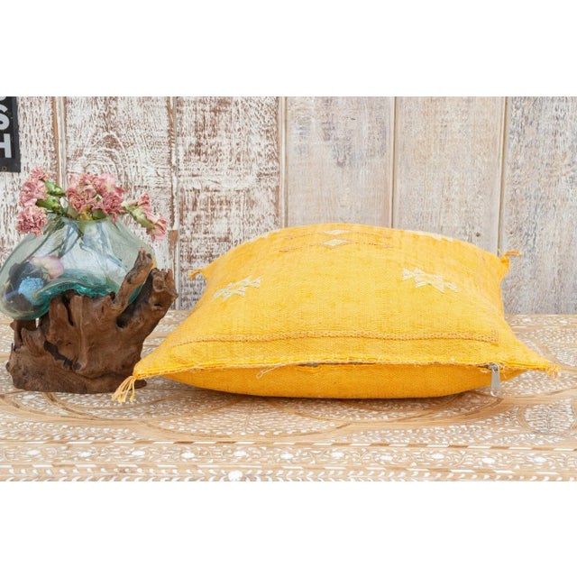 Amber Amber Moroccan Silk Rug Pillow For Sale - Image 8 of 11