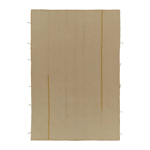 Beige Rug & Kilim’s Contemporary Kilim in Beige-Brown Panels With Ochre Accents For Sale - Image 8 of 8